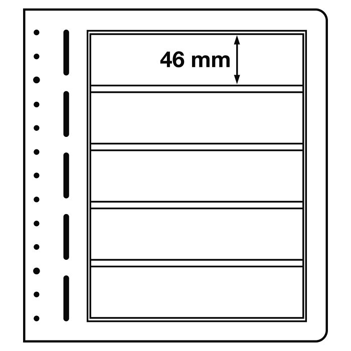 Leuchtturm feuilles neutres LB, 5 Compartiments, 190x 46 mm