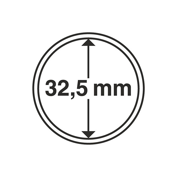 Capsules pour pièces de monnaie diamètre intérieur 32,5 mm