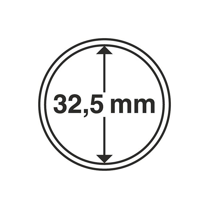 Capsules pour pièces de monnaie diamètre intérieur 32,5 mm