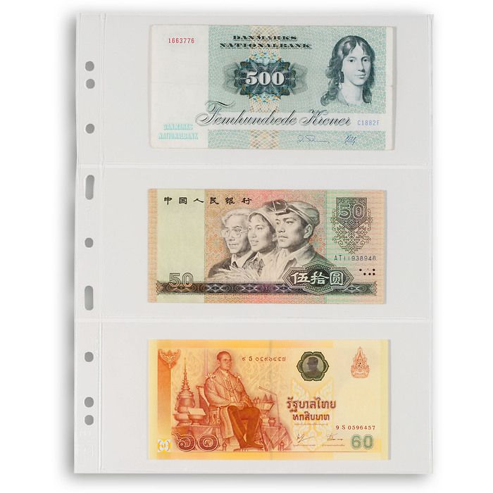 Pochettes plastiques Grande, avec 3 bandes horizontales, transparent