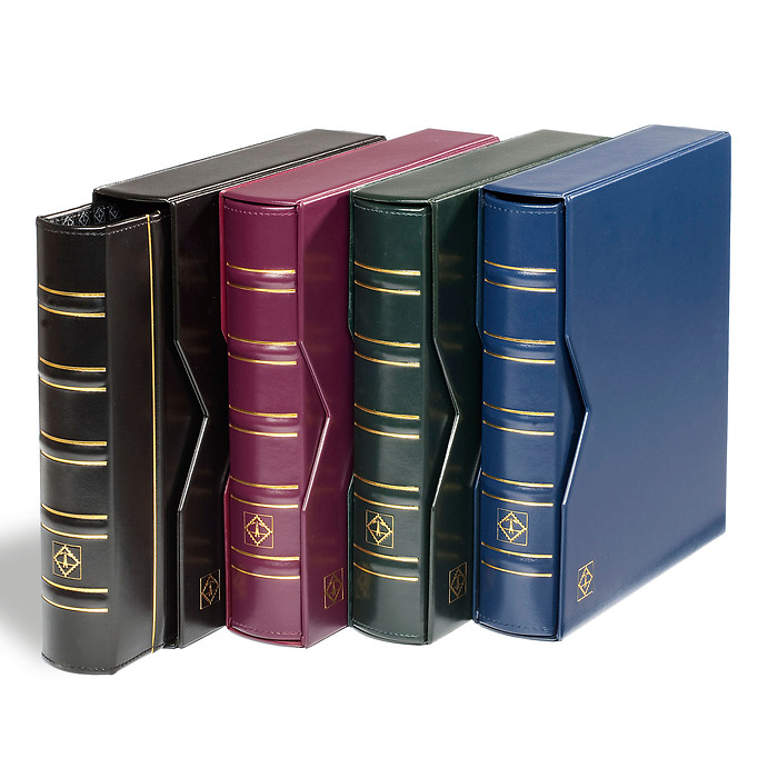 Etui de protection pour reliure á anneaux OPTIMA, design classique, bordeaux