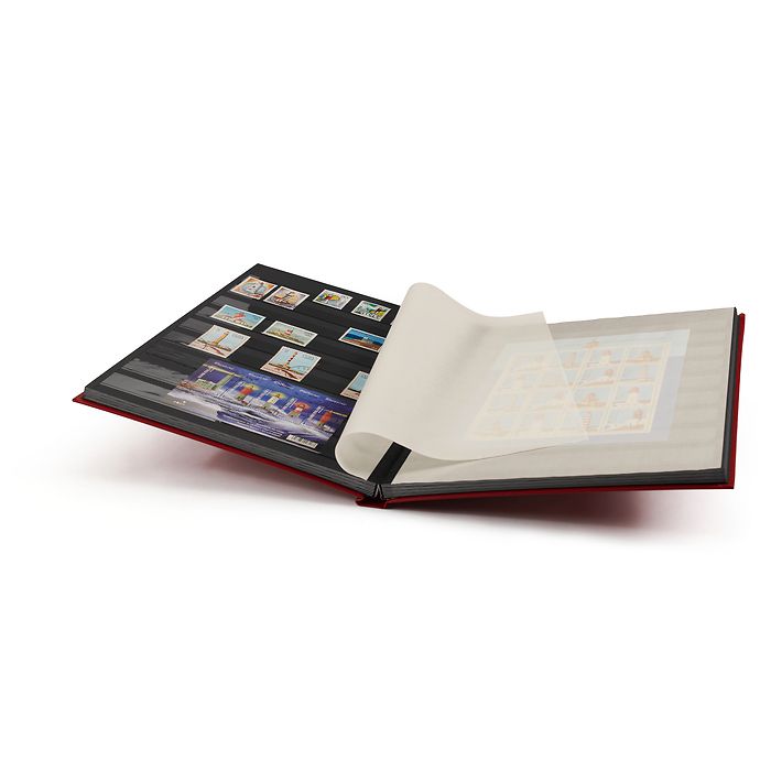 Classeur Basic, DIN A4, 32 pages noires, couverture non matelassée, rouge
