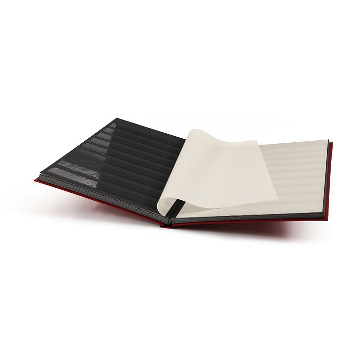 Classeur Basic, DIN A4, 32 pages noires, couverture non matelassée, rouge