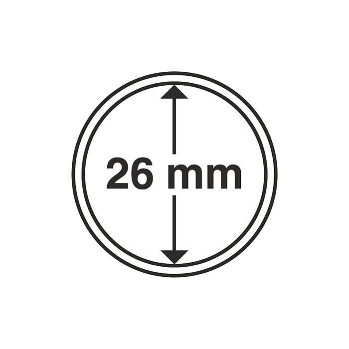Capsules pour pièces de monnaie diamètre intérieur 26 mm