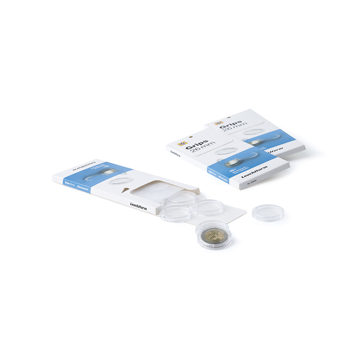 Capsules pour pièces de monnaie diamètre intérieur 26 mm