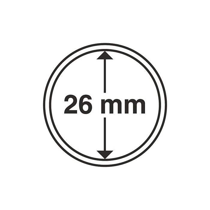 Capsules pour pièces de monnaie diamètre intérieur 26 mm