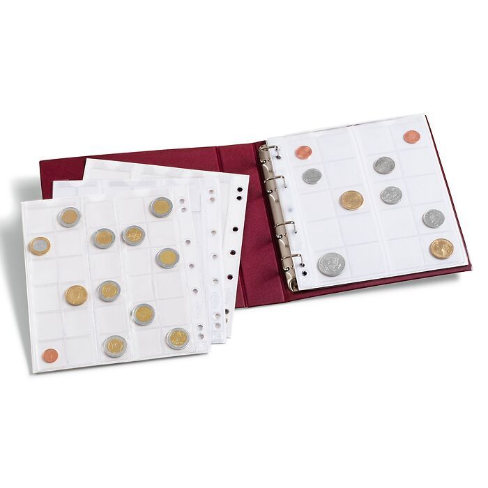 Album Numismatique Numis, Plus 5 Pochettes incluses, rouge