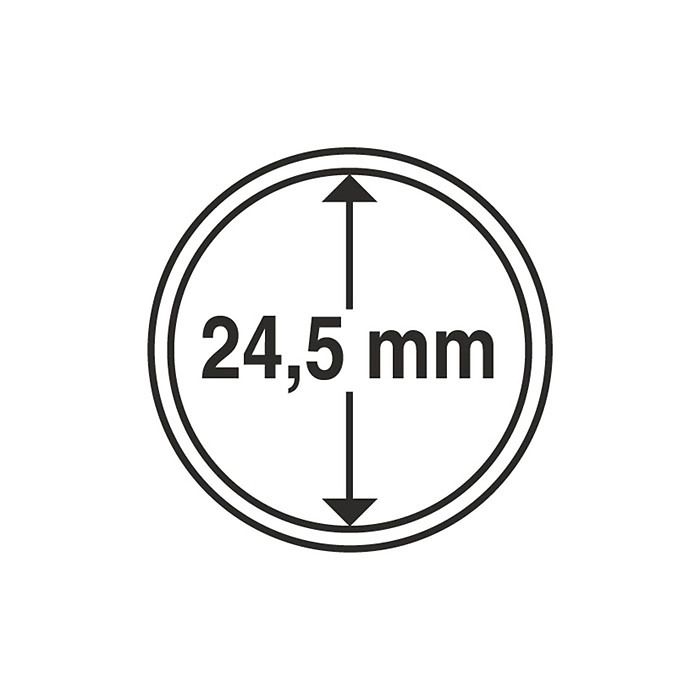 Capsules pour pièces de monnaie diamètre intérieur 24,5 mm