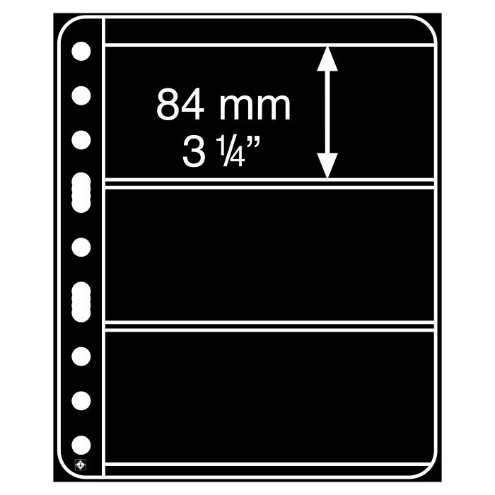 Pochettes plastiques Vario Plus, extra rigides, 3 Compartiments, noir