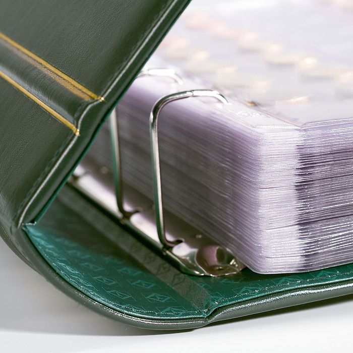 Reliure à anneaux Optima, design classique Gigant, avec étui de protection, vert foncé
