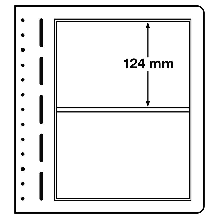 Leuchtturm feuilles neutres LB, 2 Compartiments, 190x124 mm