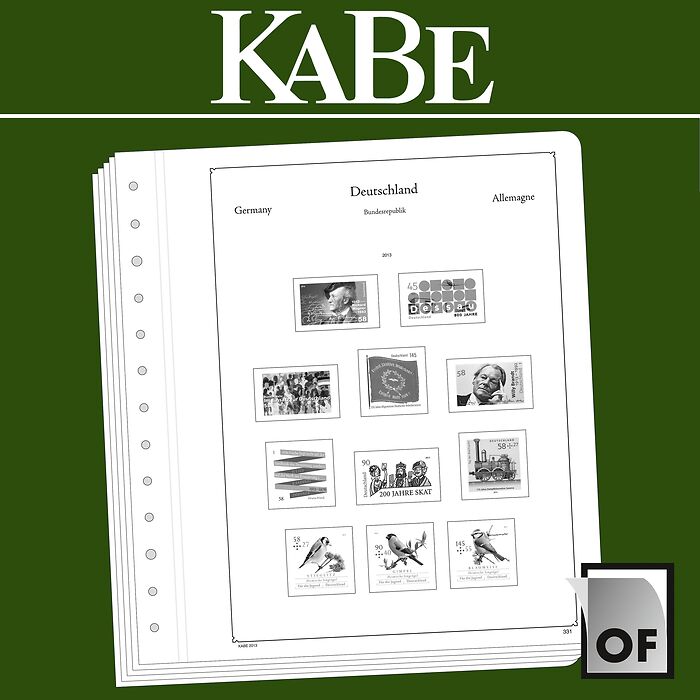 KABE OF-feuilles préimprimées  Allemagne Anciens États Wurtemberg 1851-1923