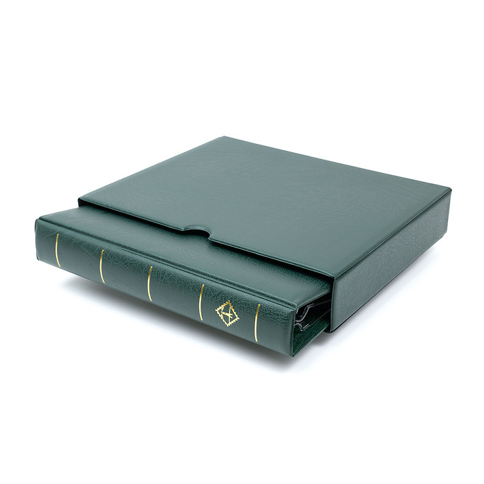 Reliure à anneaux Optima F, avec étui de protection, vert