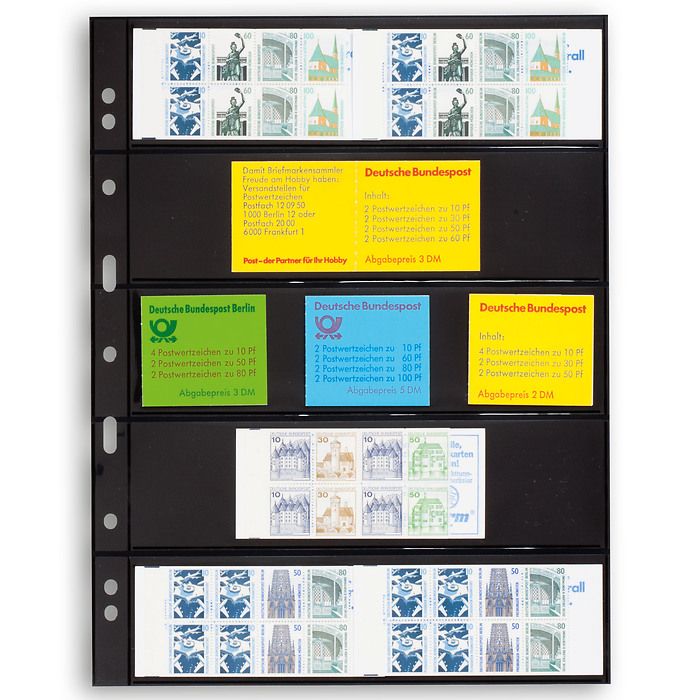 Pochettes plastiques Grande, avec 5 bandes horizontales, noir