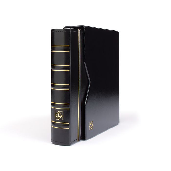 Album Numismatique Optima, design classique avec étui de protection, noir