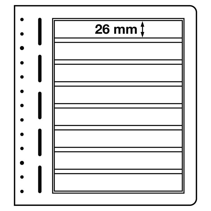 Leuchtturm feuilles neutres LB, 8 Compartiments, 190x 26 mm