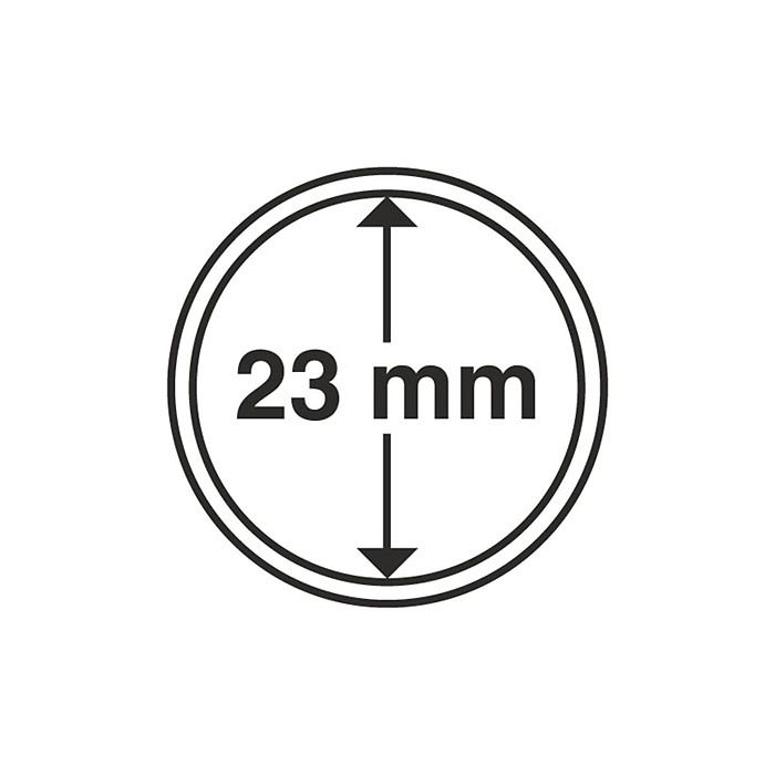 Capsules pour pièces de monnaie diamètre intérieur 23 mm