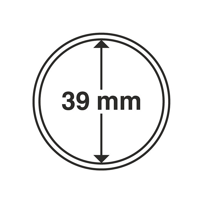 Capsules pour pièces de monnaie diamètre intérieur 39 mm