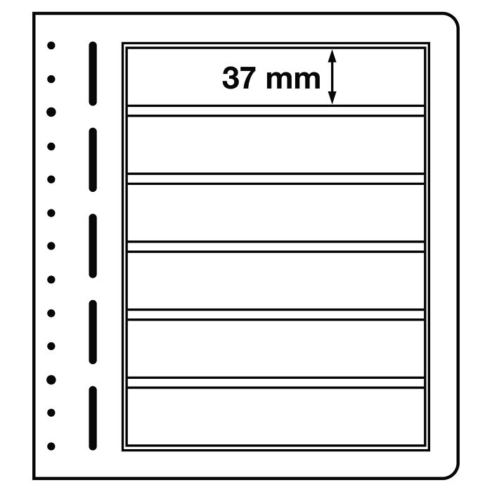 LEUCHTTURM feuilles neutres LB, 6 compartiments, 190x 37 mm