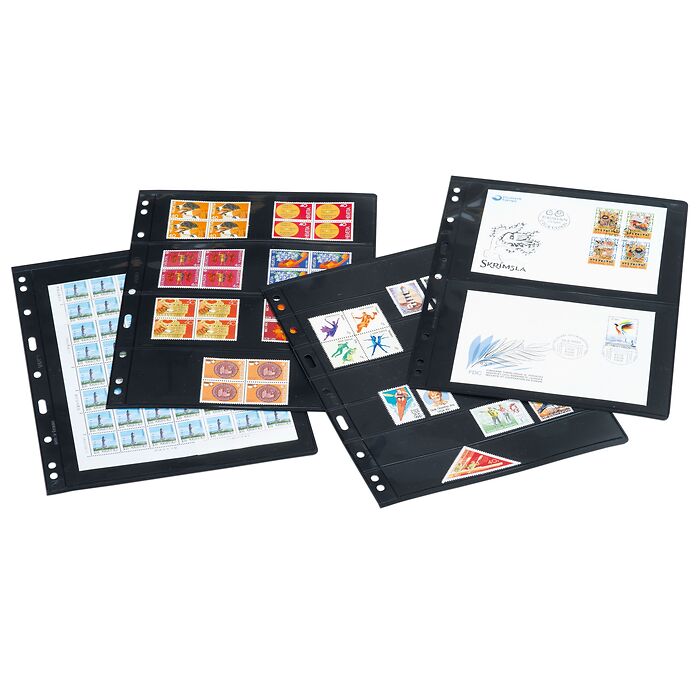 Pochettes plastiques Optima, 3 Compartiments, noir