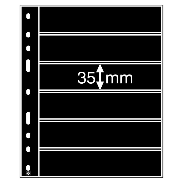 Pochettes plastiques Optima, 6 Compartiments, noir