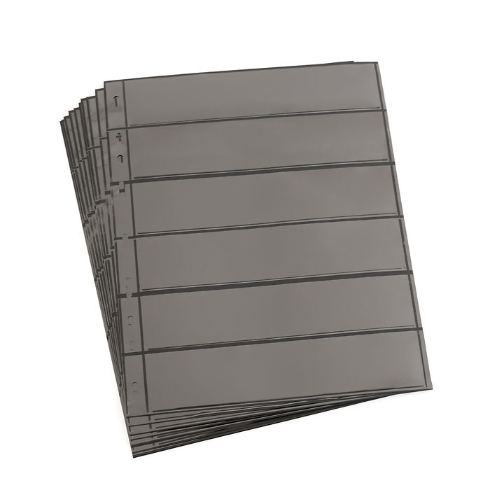 Pochettes plastiques Optima, 6 Compartiments, noir