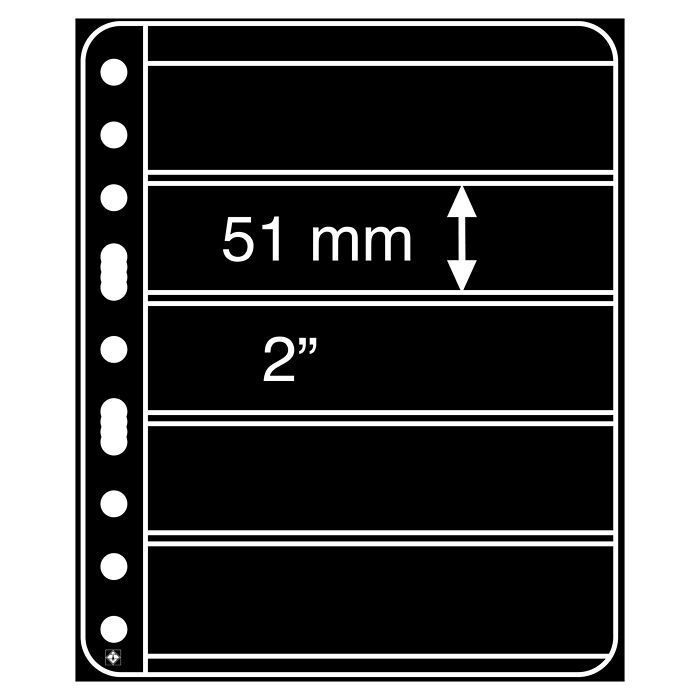 Pochettes plastiques Vario Plus, extra rigides, 5 Compartiments, noir