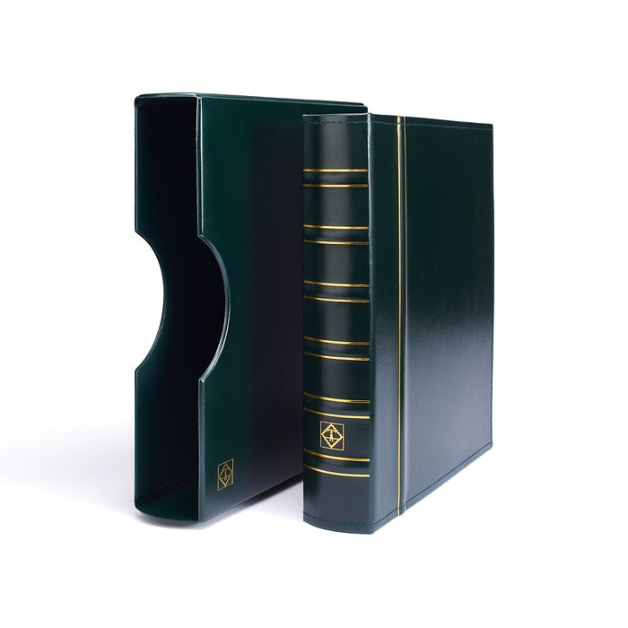 Reliure à anneaux Grande, design classique avec étui de protection, vert