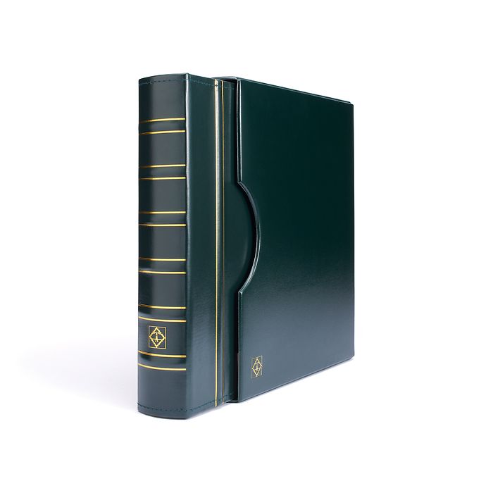 Reliure à anneaux Grande, design classique avec étui de protection, vert