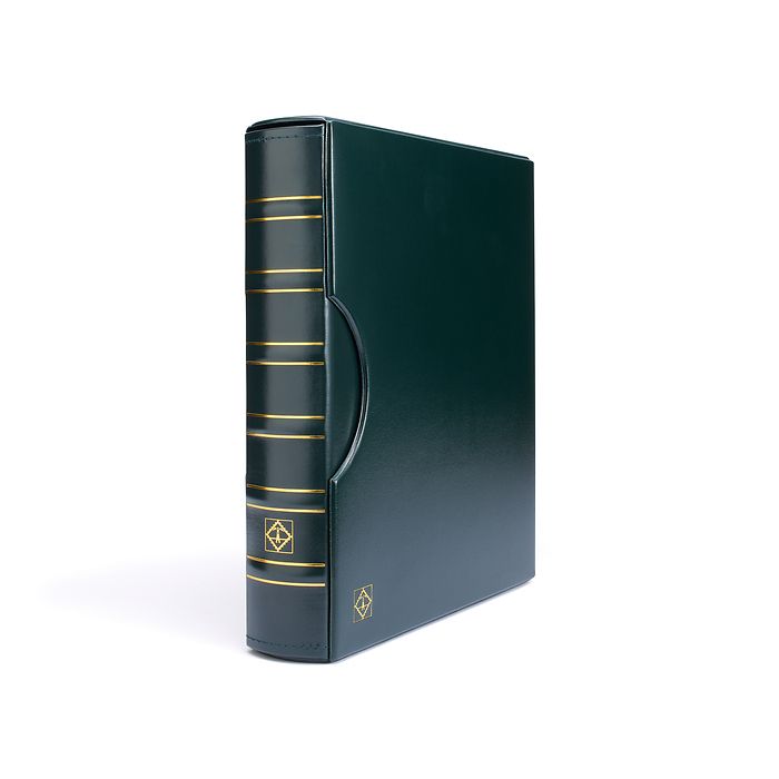 Reliure à anneaux Grande, design classique avec étui de protection, vert