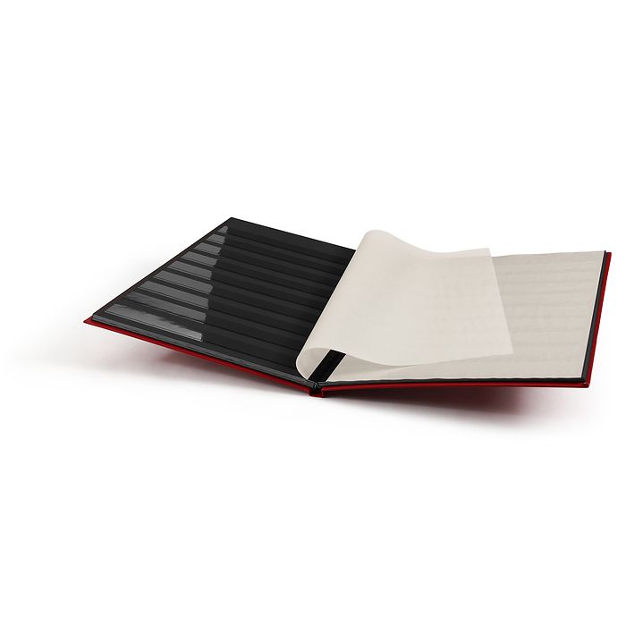 Classeur Basic, DIN A4, 16 pages noires, couverture non matelassée, rouge
