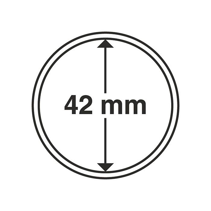 Capsules pour pièces de monnaie diamètre intérieur 42 mm