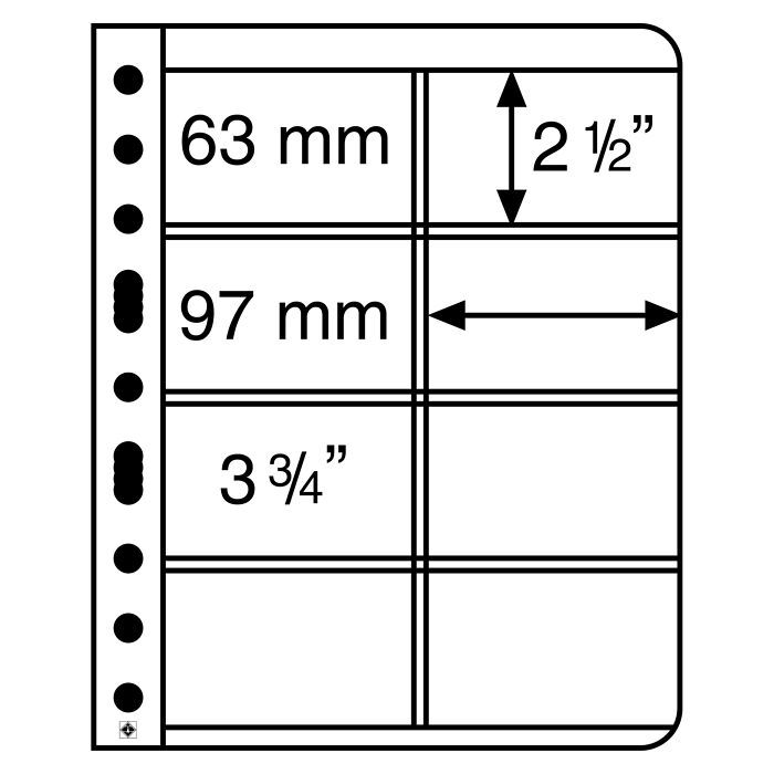 Pochettes plastiques Vario, 8Compartiments pour cartes téléphoniques, pellicule transp.