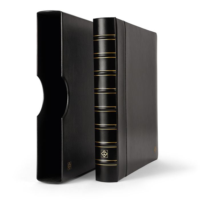 Relieur à anneaux Kanzlei au design classique, cassette de protection incluse, noir