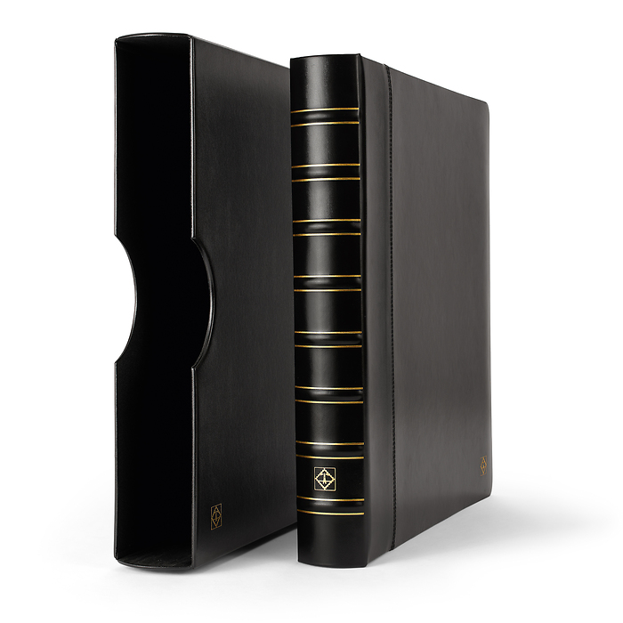 Relieur à anneaux Kanzlei au design classique, cassette de protection incluse, noir
