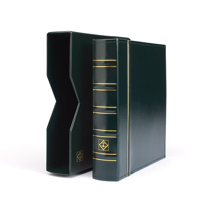Album Numismatique Optima, design classique avec étui de protection, vert