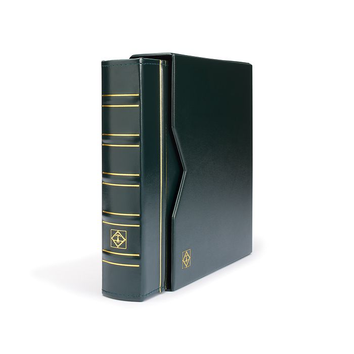 Album Numismatique Optima, design classique avec étui de protection, vert