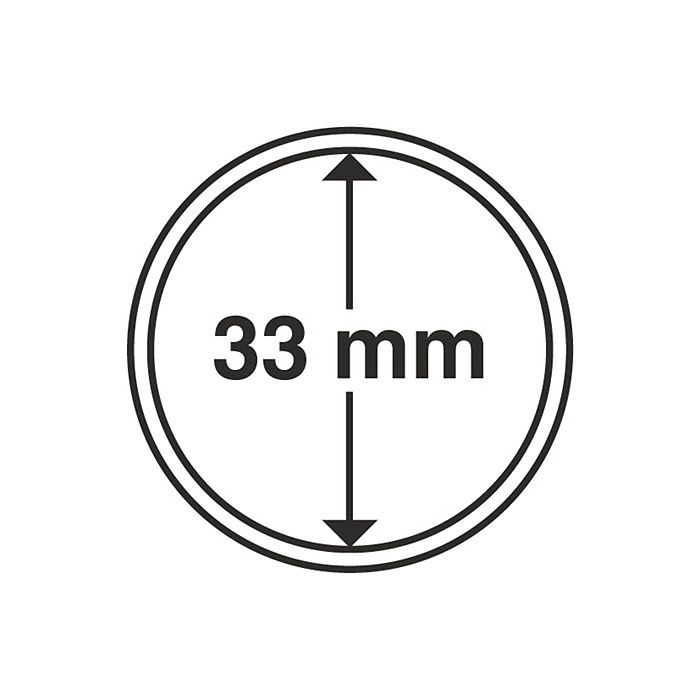 Capsules pour pièces de monnaie diamètre intérieur 33 mm