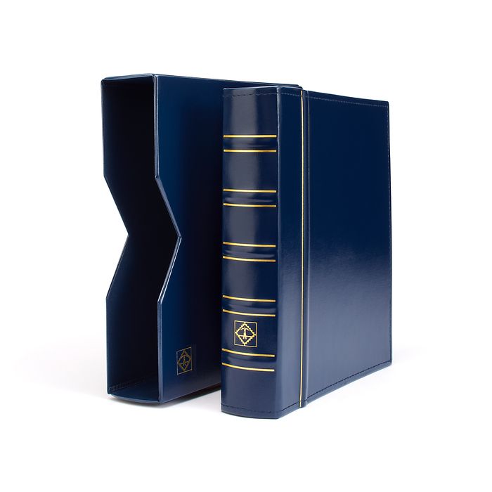 Album Numismatique Optima, design classique avec étui de protection, bleu