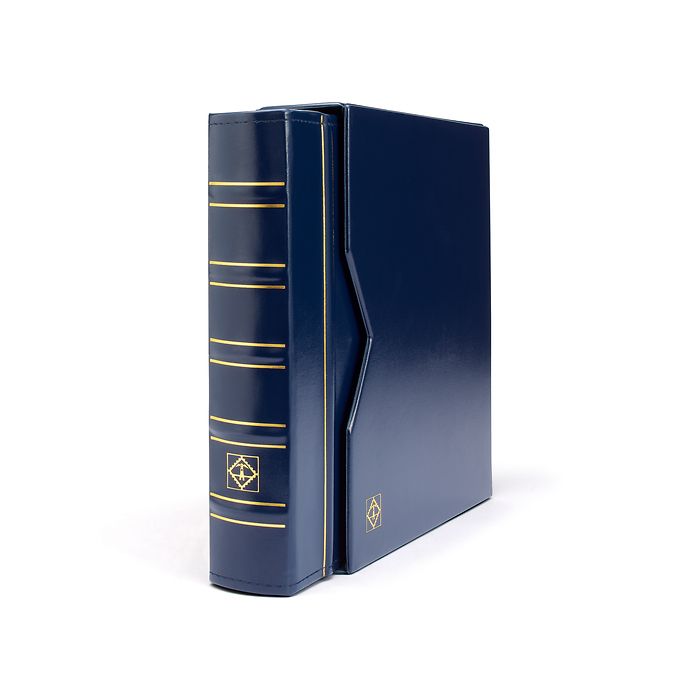 Album Numismatique Optima, design classique avec étui de protection, bleu