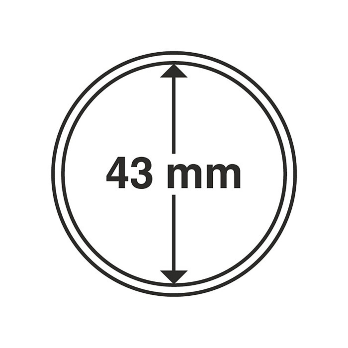 Capsules pour pièces de monnaie diamètre intérieur 43 mm