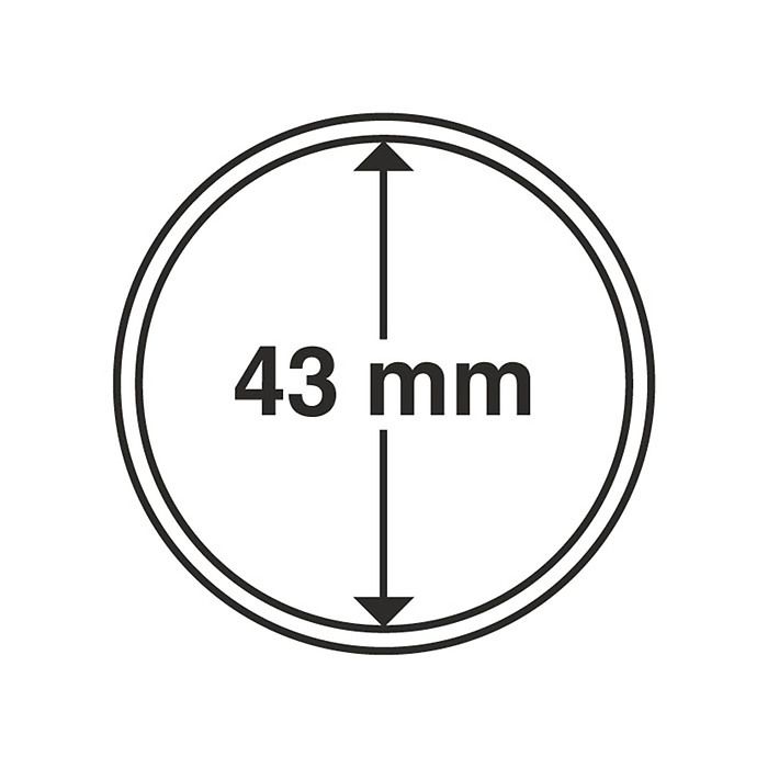 Capsules pour pièces de monnaie diamètre intérieur 43 mm