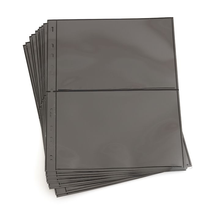 Pochettes plastiques Optima, 2 Compartiments, noir