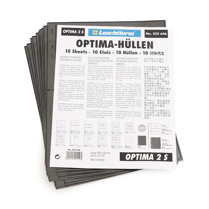 Pochettes plastiques Optima, 2 Compartiments, noir