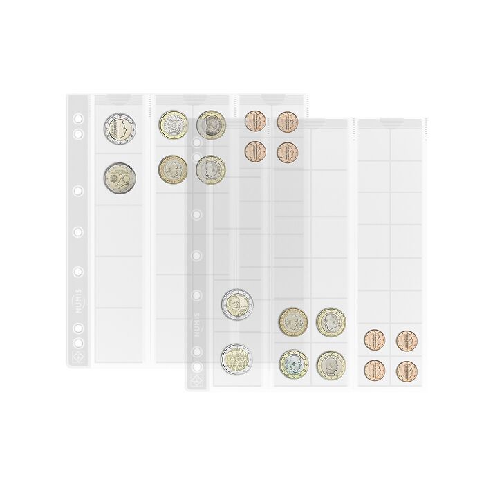 feuilles Numismatiques Numis,  33 Compartiments pour Divers  Ø, paquet de 5