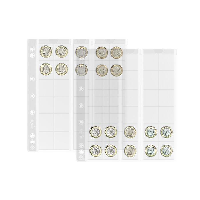 feuilles Numismatiques Numis,   30 Compartiments jusqu'à 25  mm Ø, paquet de 5