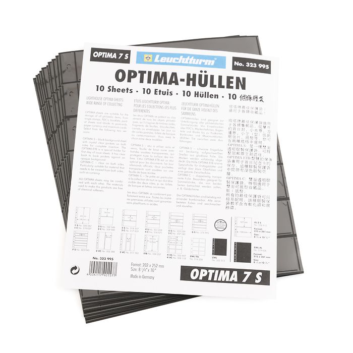 Pochettes plastiques Optima, 7 Compartiments, noir