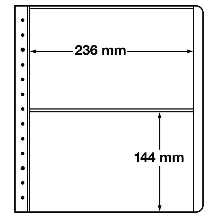 Leuchtturm feuilles neutres LB, 2 Compartiments, 236x144 mm