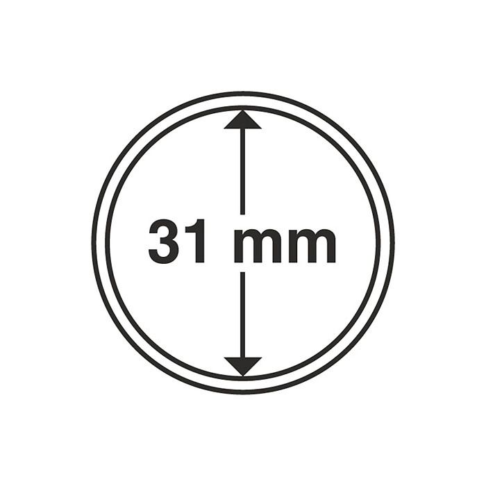 Capsules pour pièces de monnaie diamètre intérieur 31 mm