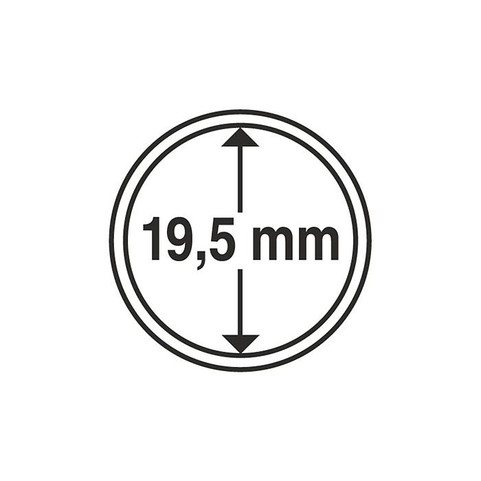Capsules pour pièces de monnaie diamètre intérieur 19,5 mm